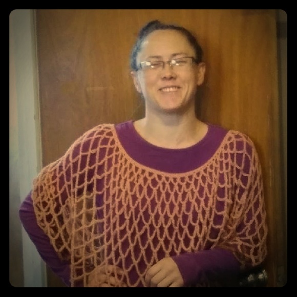 Peachy Fall Poncho - Picture 1 of 3